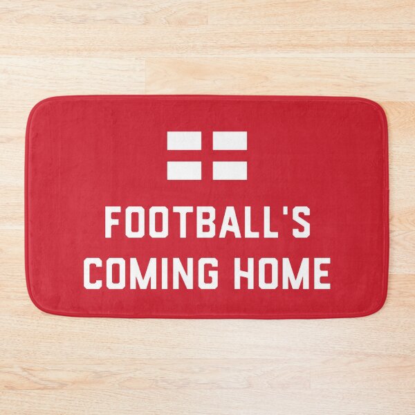 Artikelvorschau, England Fußball - Fußball kommt nach Hause Zitat - Weißer Text Roter Hintergrund St. Georges Flag entworfen und verkauft von WearWolfDesigns.