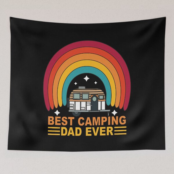 Item preview, Best camping dad ever,-funny gift for dad-father's day-Vintage Rainbow- Amazing Gift For Father's Who Camp designed and sold by Rassitni.