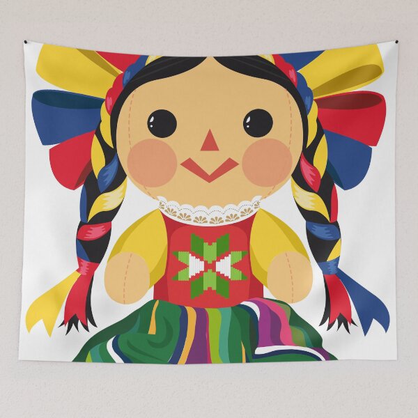 Item preview, Mexican Doll, Maria. Mexican Otomi Doll. Traditional Mexican Rag Doll designed and sold by Akbaly.