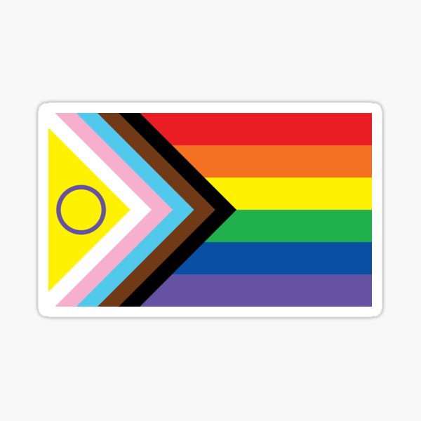 New 2021 Intersex-Inclusive Progress Pride Flag Sticker