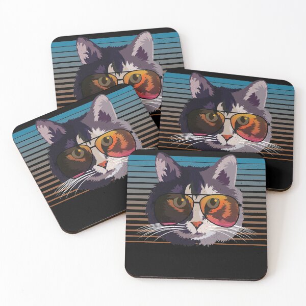 Item preview, Cool Retro Vintage Cat Wearing Sunglasses Design designed and sold by justjonboy.