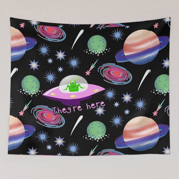 Item preview, They're Here Space Aliens Extraterrestrials UFO designed and sold by Greenbaby.