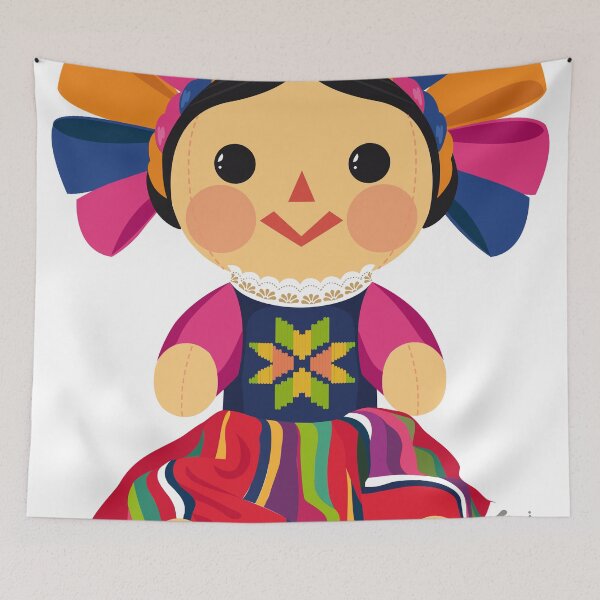Item preview, Mexican Doll, Maria. Mexican Otomi Doll. Traditional Mexican Rag Doll designed and sold by Akbaly.