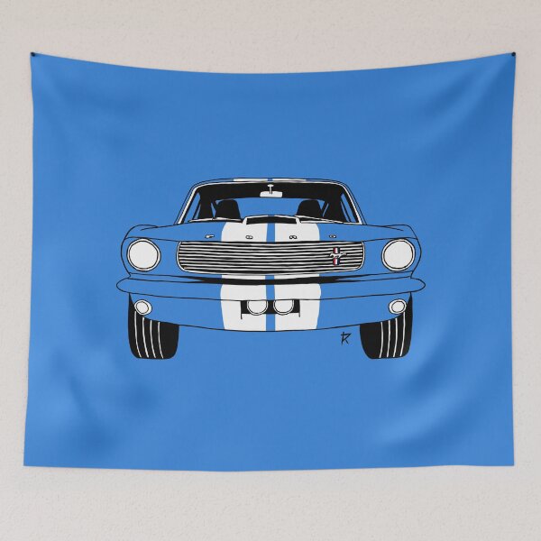 Item preview, Ford Mustang Shelby Blue Background designed and sold by Cardrawing-Art.
