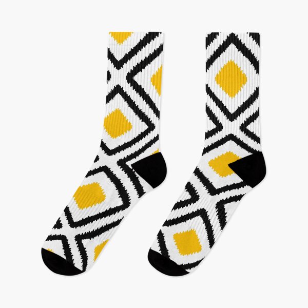 Aperçu de l'œuvre Motif de formes géométriques abstraites noir et jaune créée et vendue par FranzNCandy.