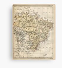 Vintage Map of Brazil (1889) Metal Print