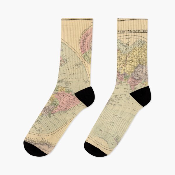 Item preview, Map of the World in Hemispheres (1894) designed and sold by ganje.