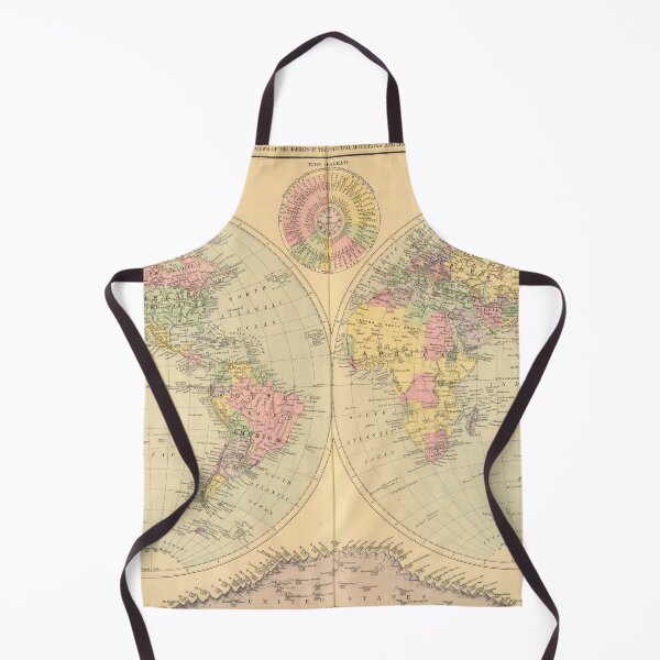 Item preview, Map of the World in Hemispheres (1894) designed and sold by ganje.