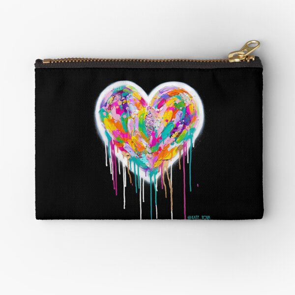 Street Heart (White on Black) Zipper Pouch