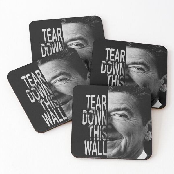 Item preview, Tear down this wall Text portrait Ronald Reagan President  designed and sold by PawsRetroStudio.
