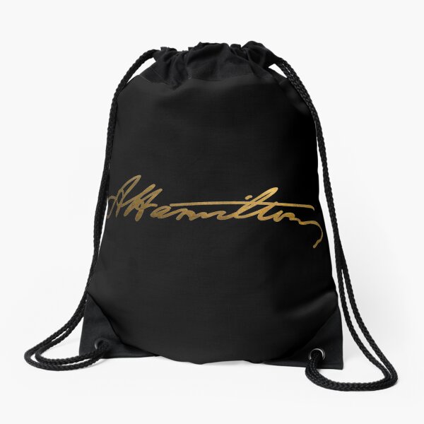 Alexander Hamilton Gold Signature Drawstring Bag