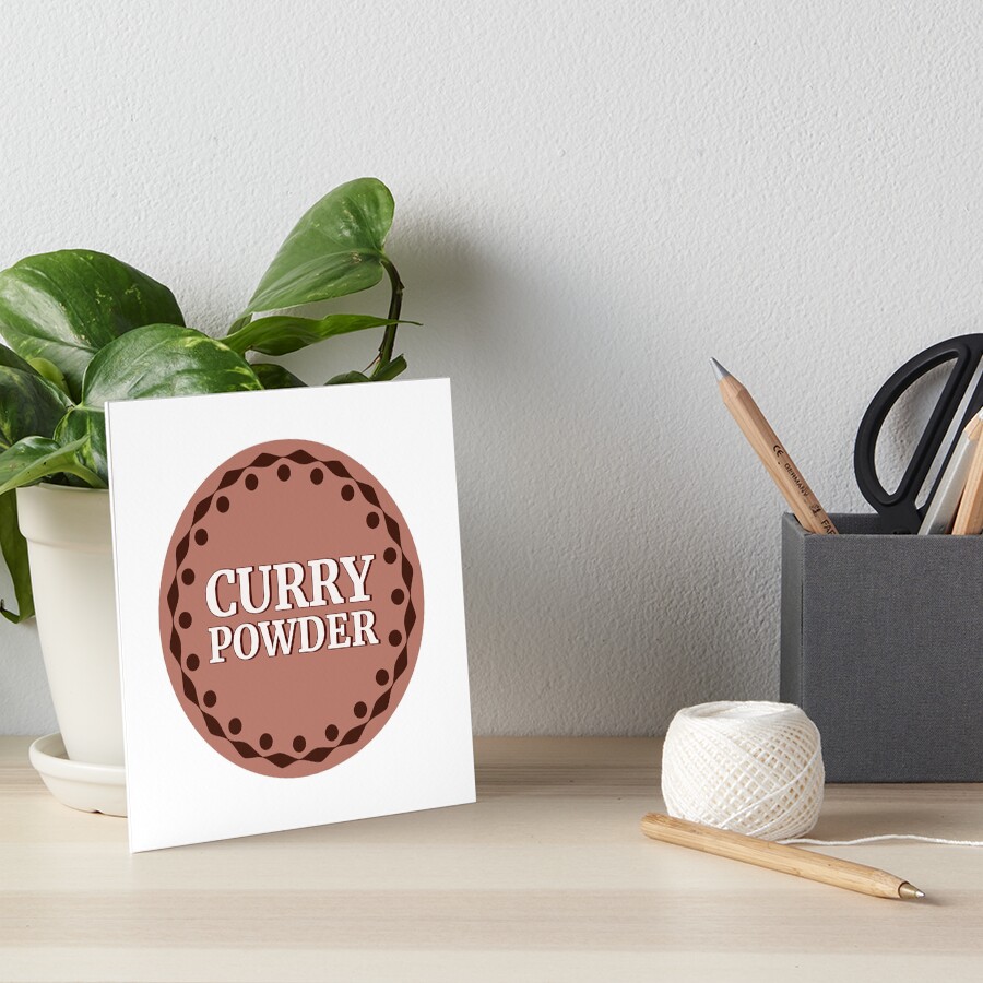 "Brown Curry Powder Label" Art Board Print for Sale by EmotionArt