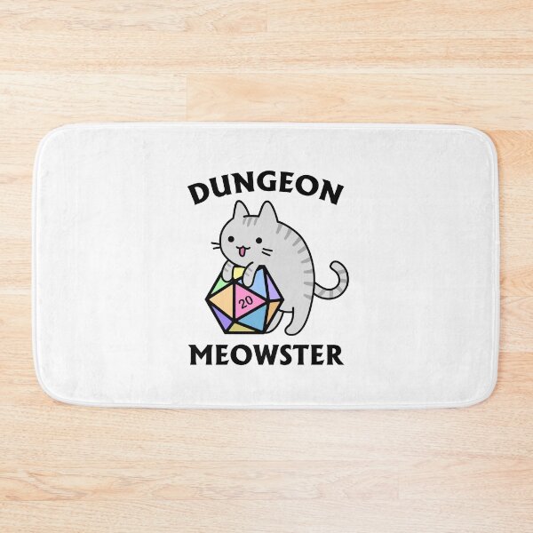 Item preview, Dungeon Meowster Grey Tabby Cat with Rainbow D20 designed and sold by Cute N' Nerdy Shop.