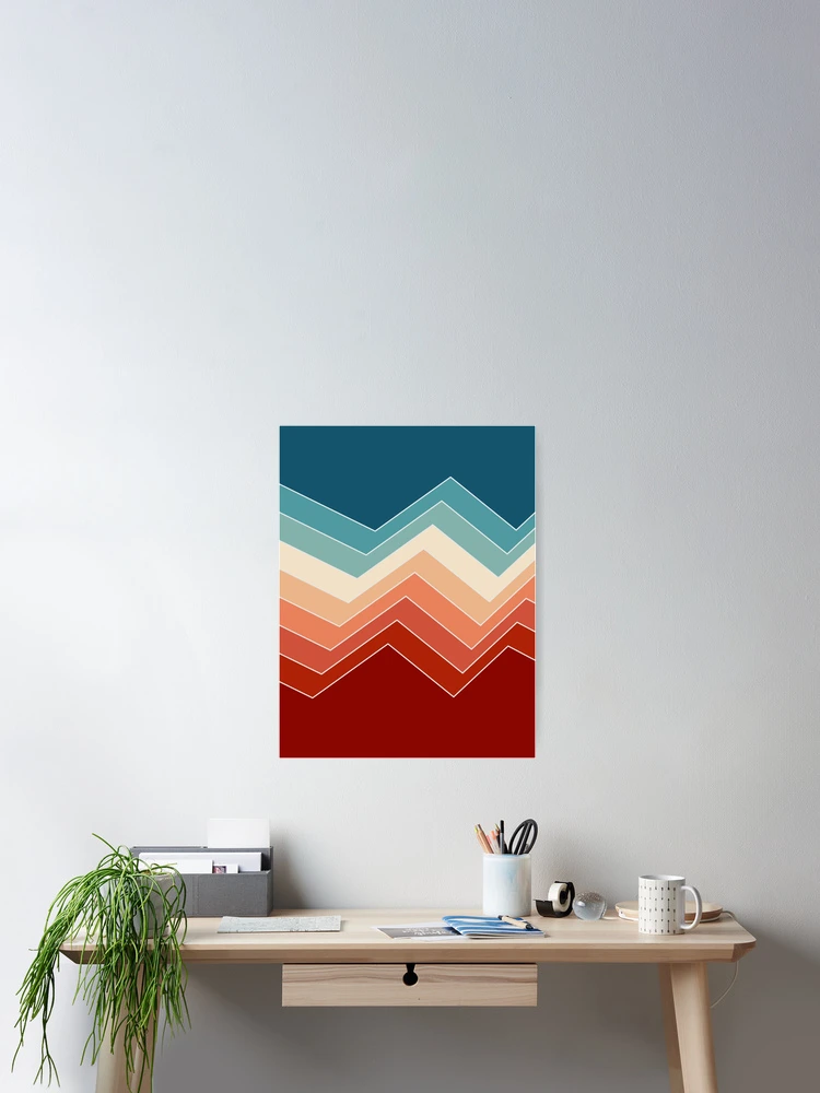 Thumbnail 2 of 3, Poster, Retro Style Geometric Abstract Pattern designed and sold by ind3finite.