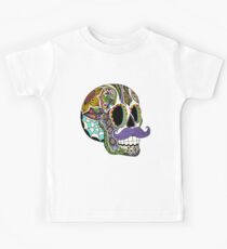 Schnurrbart Zuckerschädel (Farbversion) Kinder T-Shirt