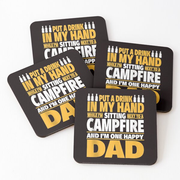 Item preview, Campfire and Drink in Hand - Happy Camping Dad Summer designed and sold by travellb.