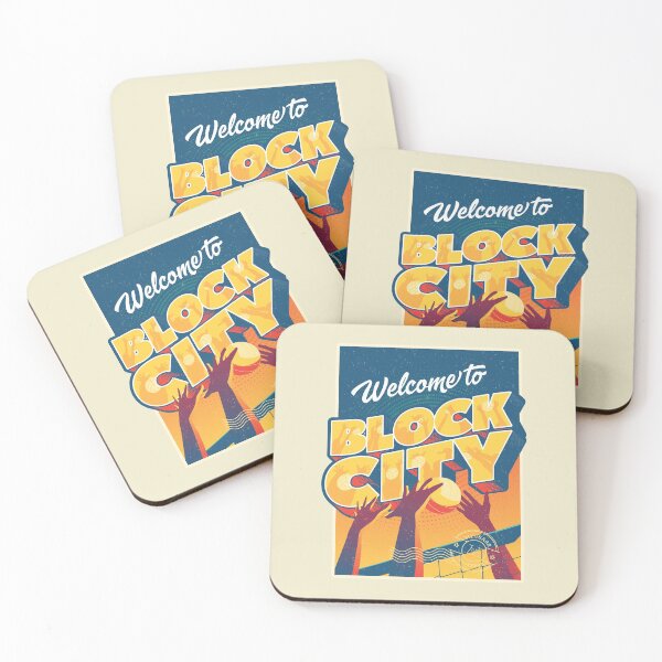 Item preview, Welcome to Block CIty | Vintage Postcard Typography Design designed and sold by 804 Volleyball Swag  Volleyball Merch for players and fans.