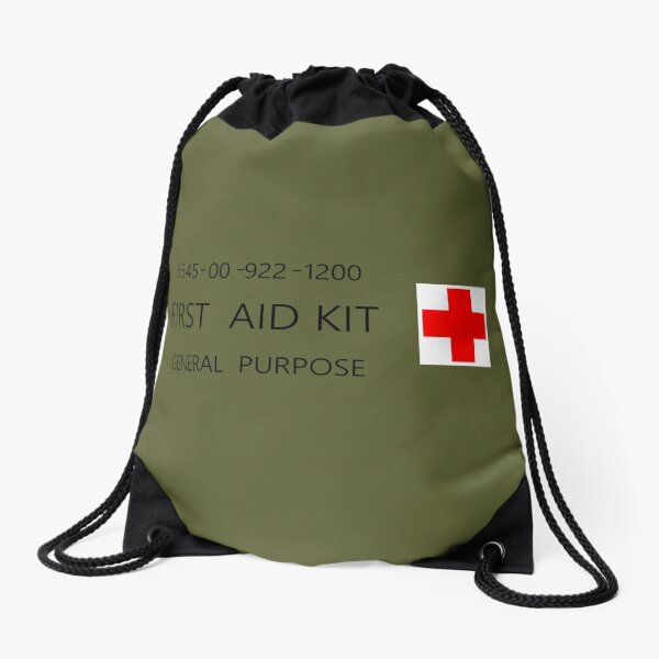 First Aid Kit Decal - US Army stylings Drawstring Bag