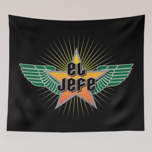 Item preview, El Jefe Winged Star Green and Yellow designed and sold by Michael Cotto.