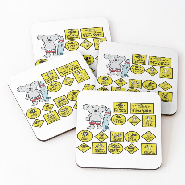 Item preview, Get swept away with these cute cartoon Aussie beach warning signs designed and sold by Al Benge.