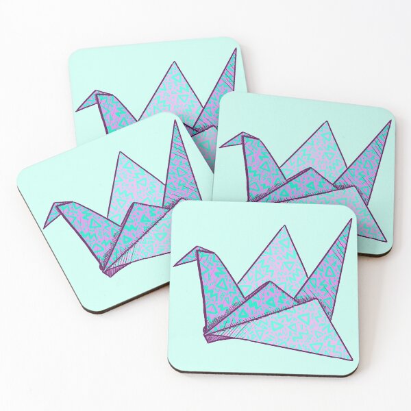 Item preview, Paper Cranes passing through the Night blues designed and sold by traveleroama.