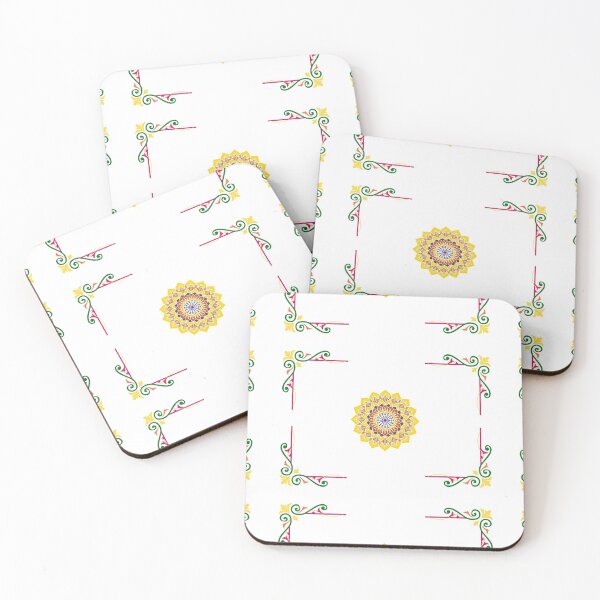 Item preview, White background with Yellow Flower and Beautiful Corners designed and sold by Mamta Thakkar.