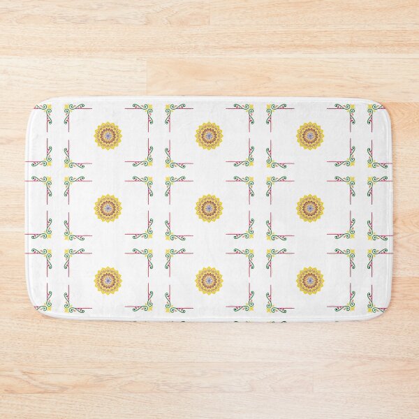 Item preview, White background with Yellow Flower and Beautiful Corners designed and sold by Mamta Thakkar.
