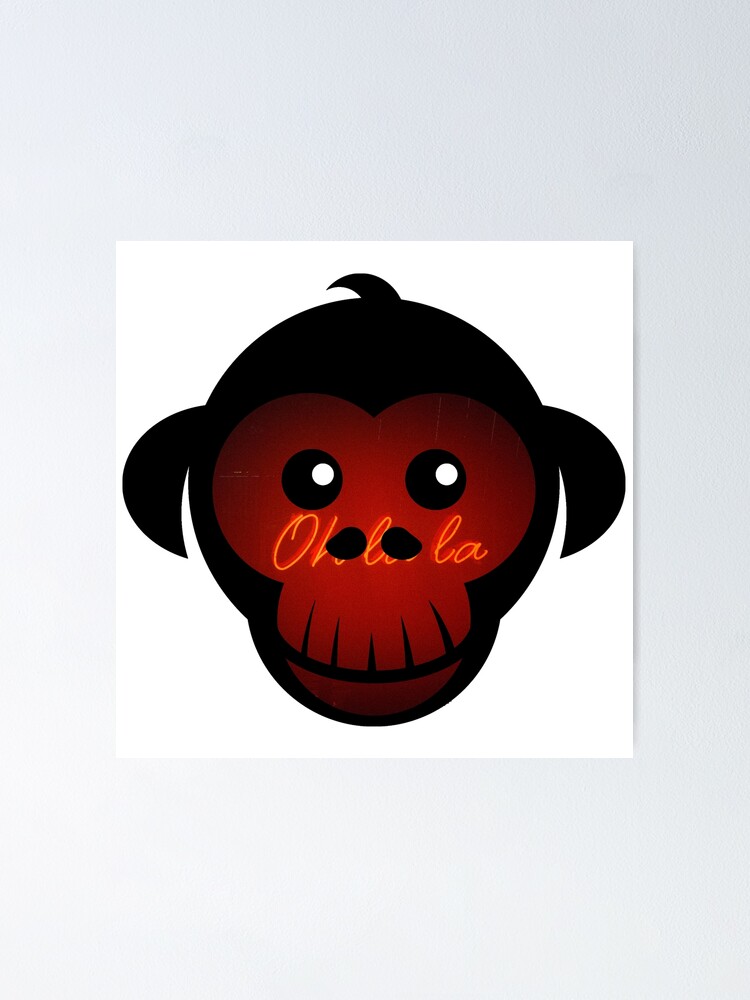 Thumbnail 1 of 3, Poster, Neon Sign Monkey Face designed and sold by BuzzySpaceBee.