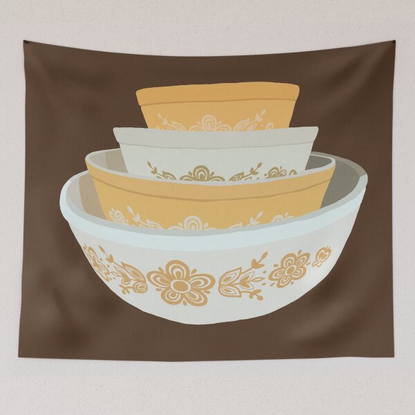 Item preview, Floral Pyrex Bowl Set designed and sold by catsdesignz.