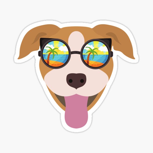 Cute Cartoon Puppy Dog Wearing Summer Sunglasses Design Cute Cartoon Puppy Dog Wearing Summer Sunglasses Design