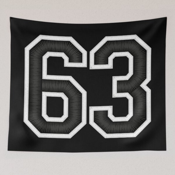 Item preview, 63 Black Jersey Sports Number sixty-three Football 63 designed and sold by elhefe.
