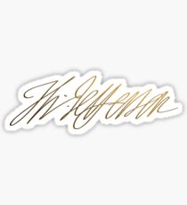 Pegatina Thomas Jefferson Gold Signature