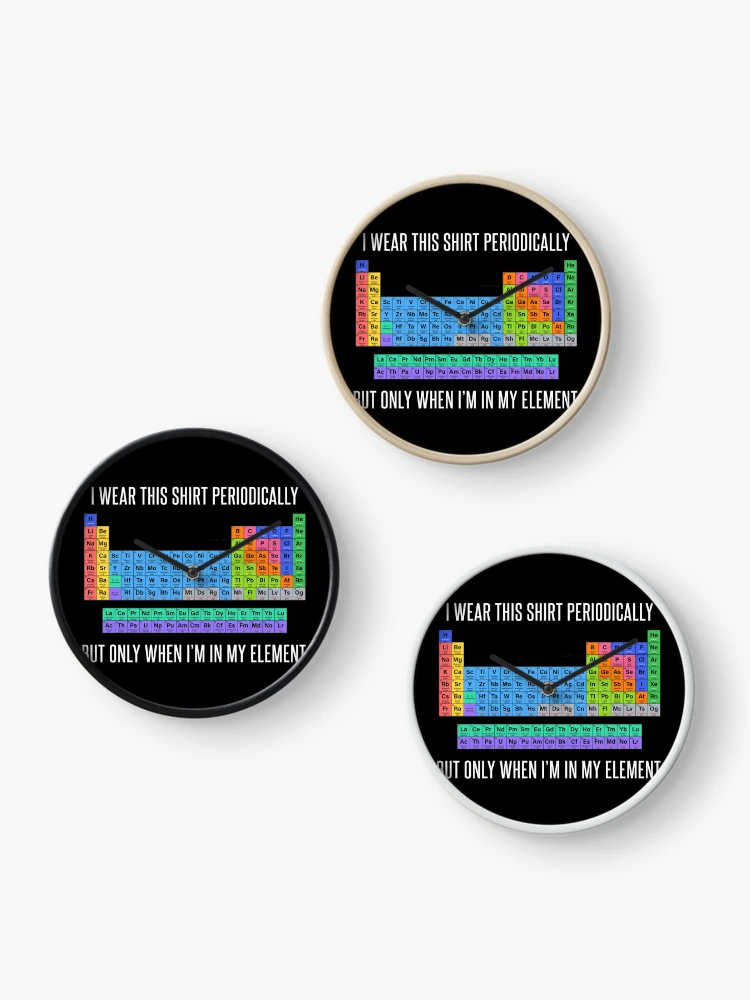 Thumbnail 3 of 4, Clock, Periodically But Only When Im In My Element designed and sold by RashadGutmann.