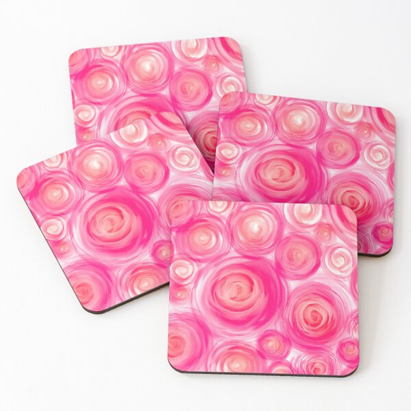 Item preview, Pink Red Garden Rose Watercolor Acrylic Collage Pattern Design Painting designed and sold by AEJdesign.