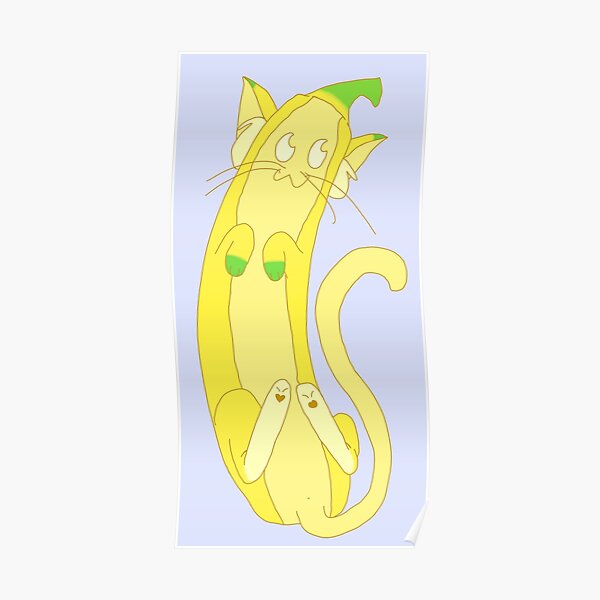 "Banana Cat" Poster by MesozoicArt Redbubble
