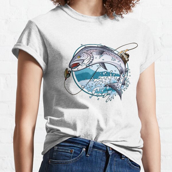 Fishing Salmon River - Illustration - Buy t-shirt designs