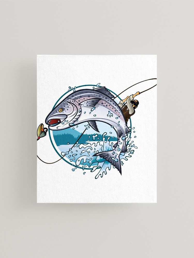 Salmon Fishing Mounted Print for Sale by roocky