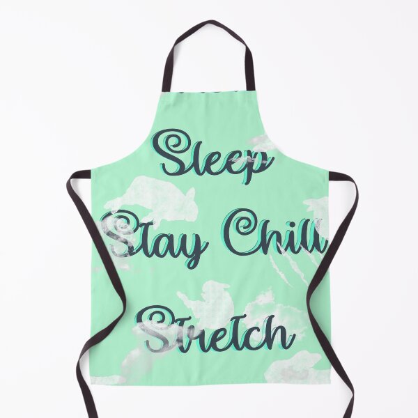 Item preview, Stretch, Sleep, Stay Chill Cute Sleeping Rabbits on Cloud Nine - Chalkboard Style x Cloudy Sky Mint Green - Sleeping is My Favorite Pastime - Seamless Repeating Pattern designed and sold by sthNnth.