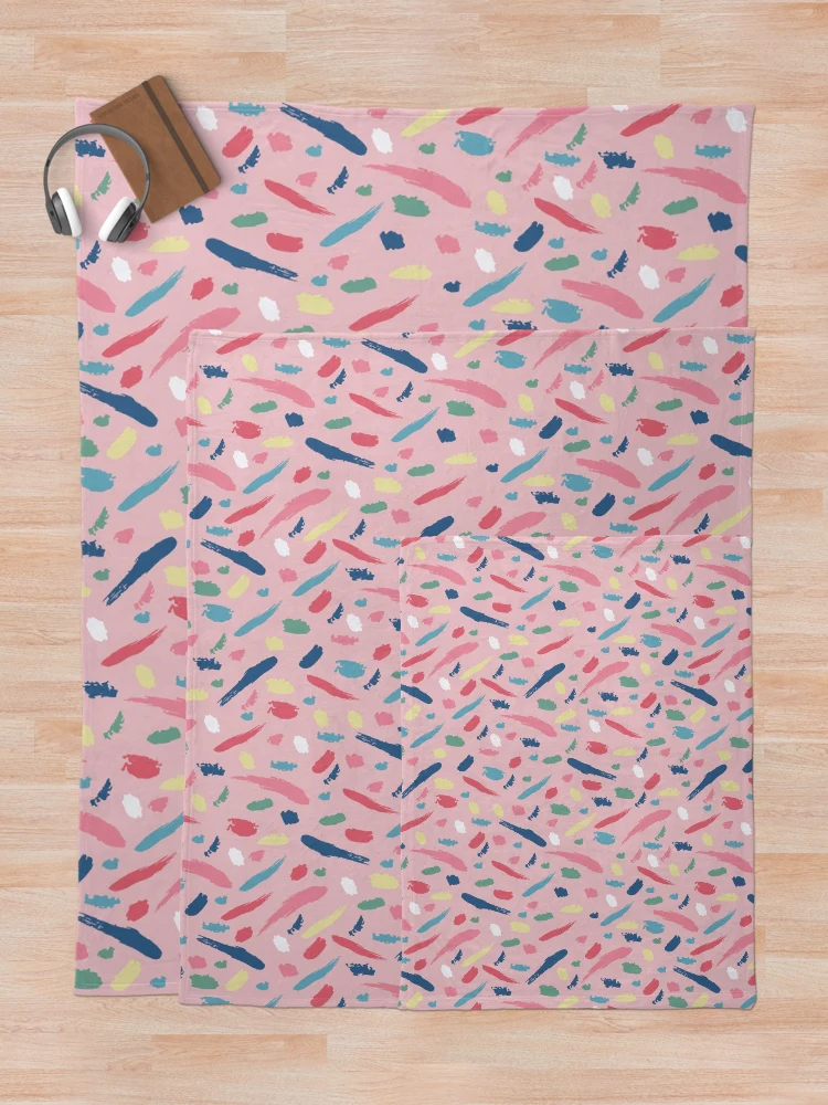 Thumbnail 5 of 6, Throw Blanket, Pink Ranbow Paint designed and sold by Lozzie Eliza Designs.