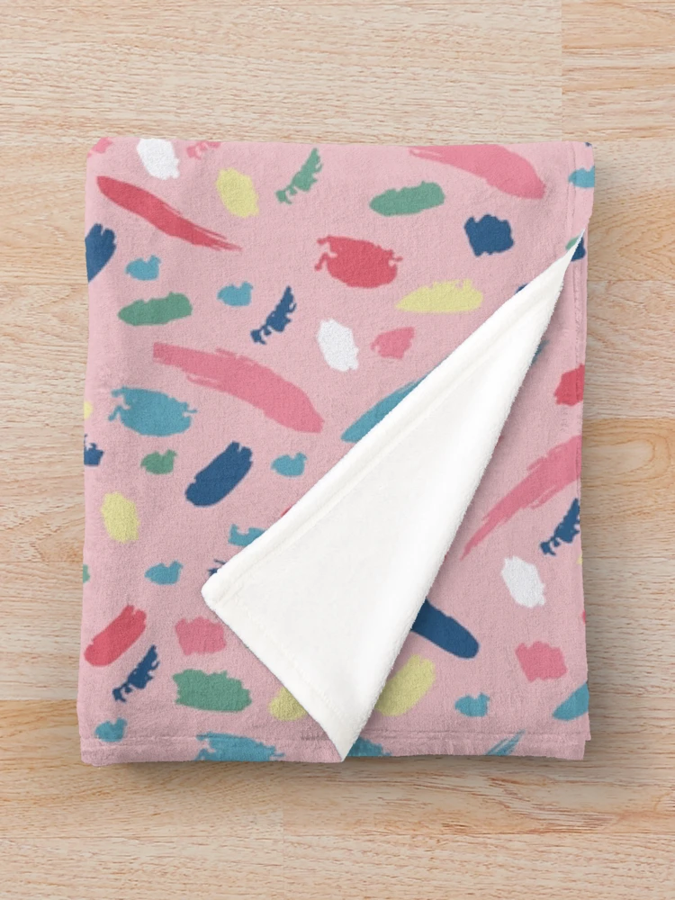 Thumbnail 3 of 6, Throw Blanket, Pink Ranbow Paint designed and sold by Lozzie Eliza Designs.
