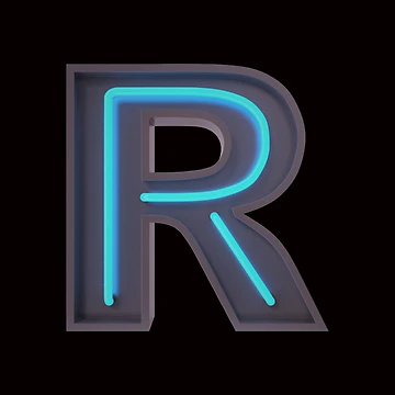 Artwork thumbnail, Neon Letter  Sign R- initial by Ruby Jackson