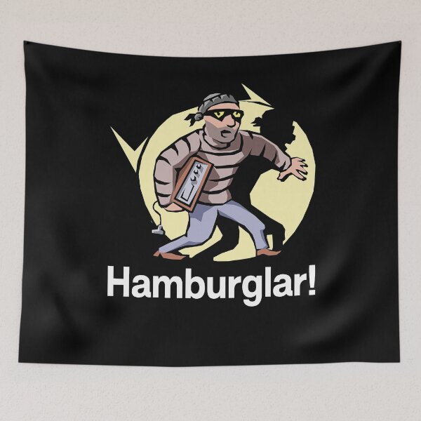 Item preview, Hamburglar! Essential camiseta sudadera con capucha para hombres mujeres unisex tendencia gráfica unisex juvenil camiseta divertida Aldult camiseta vintage clásico regalo ideas black designed and sold by LPOGDBEA.