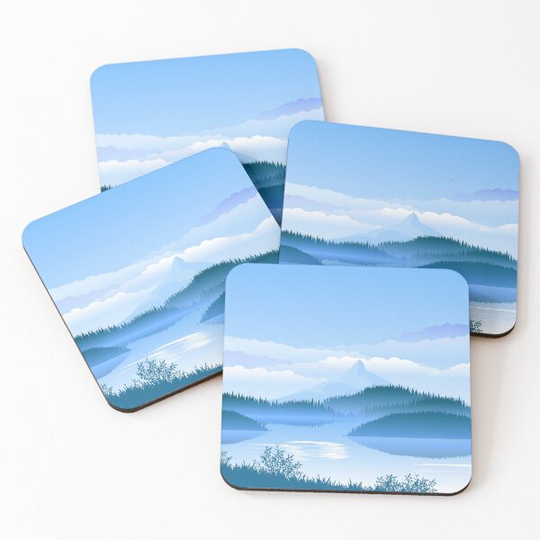 Item preview, Tranquil Sky-Blue Lake Landscape designed and sold by HappyLife4U.
