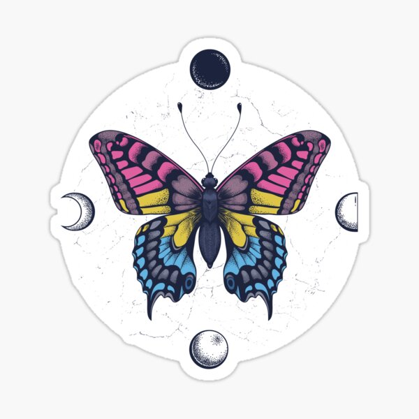 Pansexual Butterfly Sticker For Sale By Psitta Redbubble 