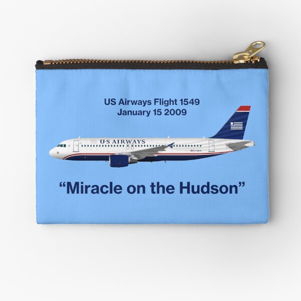 Miracle on the Hudson - US Airways A320 - Blue Version Zipper Pouch