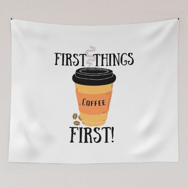 Item preview, Hot coffee cup and coffee beans classic tshirt design designed and sold by Cosmowear.