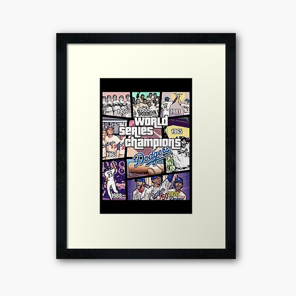 Los Angeles Dodgers 2020 World Series Champions 24'' x 34.75'' Magnetic  Trophy Framed Poster