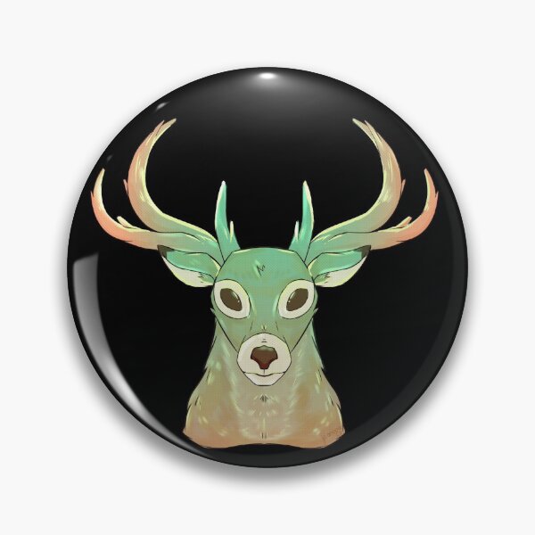 Item preview, Green Stag Head - Alan Dracula (in black background) designed and sold by Jo Ariaga.