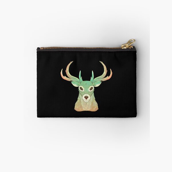 Item preview, Green Stag Head - Alan Dracula (in black background) designed and sold by Jo Ariaga.