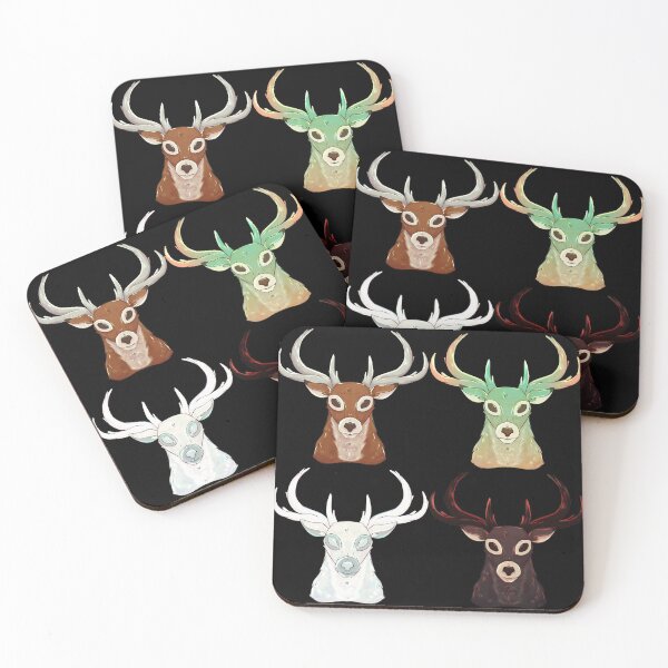 Item preview, Stags pattern Collection (in black background) designed and sold by Jo Ariaga.